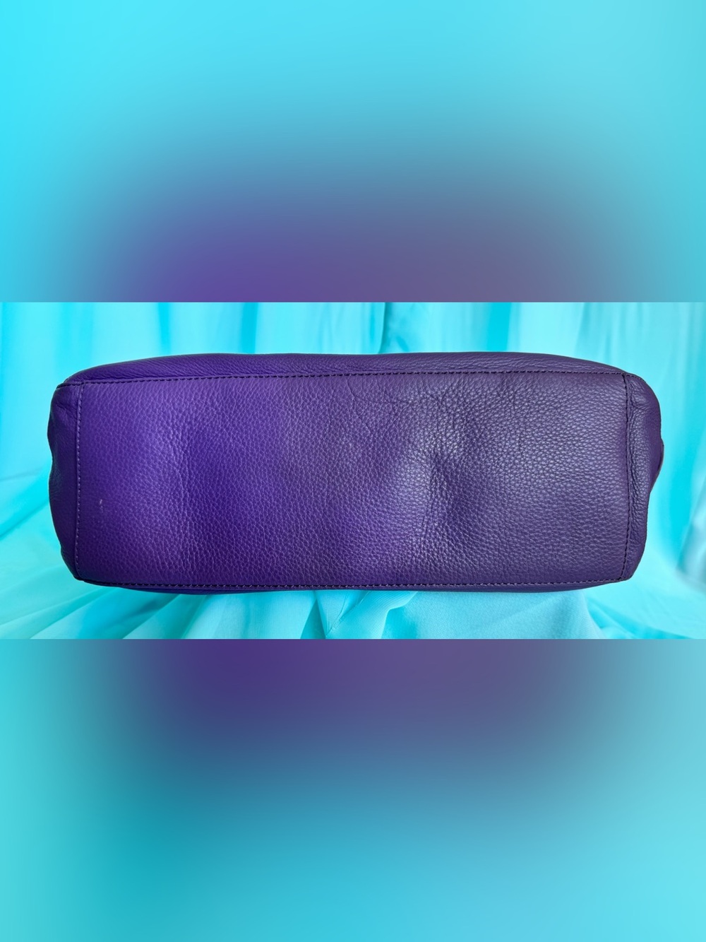 Cole Haan Purple Leather Drawstring Shoulder Bag - Picture 4 of 5